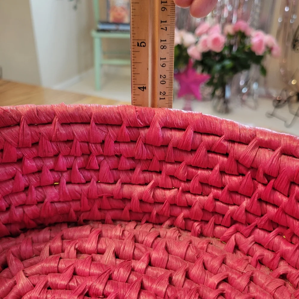 Dyed 2-Handled Basket & 6 NWT Mini Bamboo Baskets ~ Cute & Colorful!